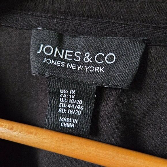 EUC JONES & CO JONES NEW YORK BLACK LARGE POCKETS MINIMALIST TOP SIZE 1X - Picture 10 of 13